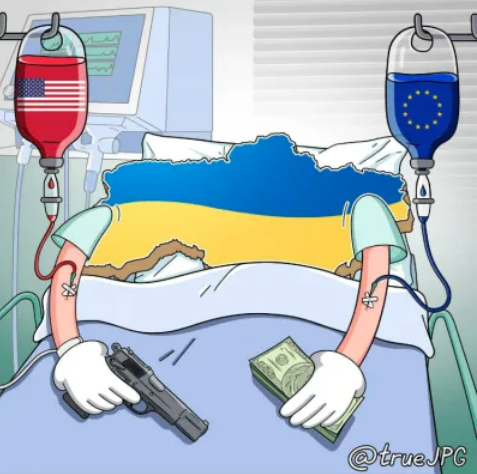 Ucrânia em coma, cartoon.