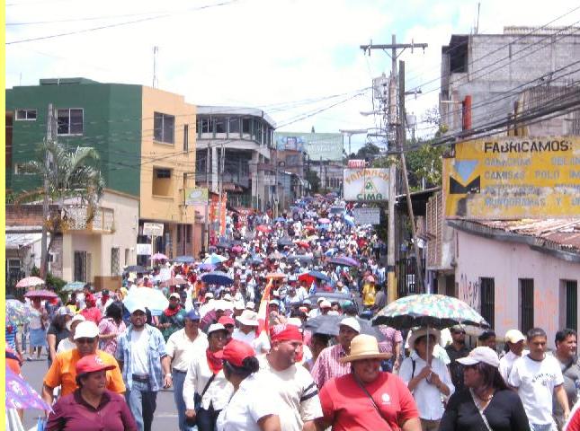 Manifesta��o em Tegucigalpa contra o golpe.