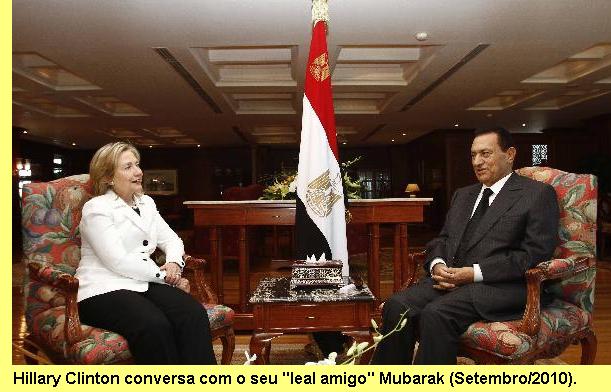 Hillary e Mubarak.