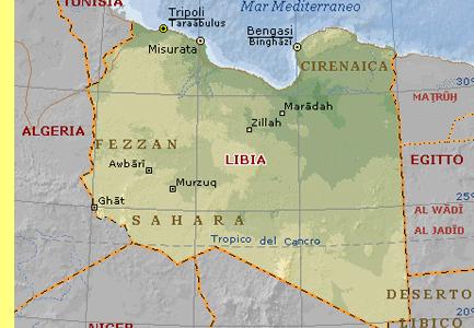 Mapa da L�bia.
