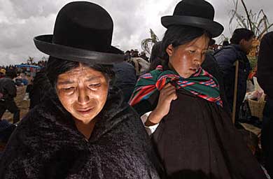 Mulheres bolivianas.
