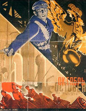 Cartaz sovi�tico sobre a Revolu��o de Outubro, de Stenbergs e Yakov Ruklevsky (1927)