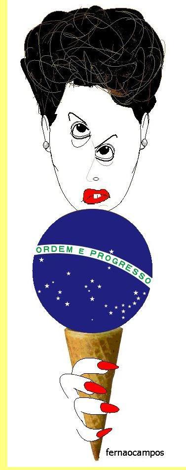 Dilma Roussef, cartoon de Fern�o Campos, http://ositiodosdesenhos.blogspot.com/.