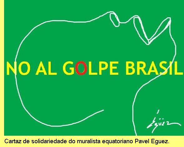 Cartaz de Pavel Eguez, muralista equatoriano.