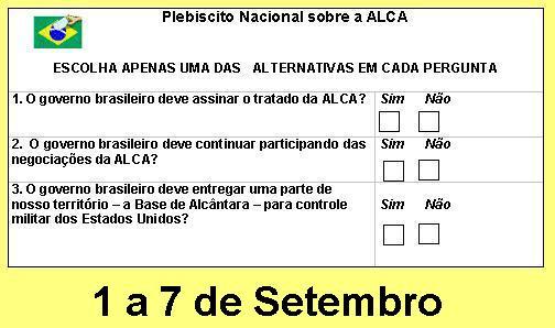 Plebiscito nacional, 1 a 7 de Setembro