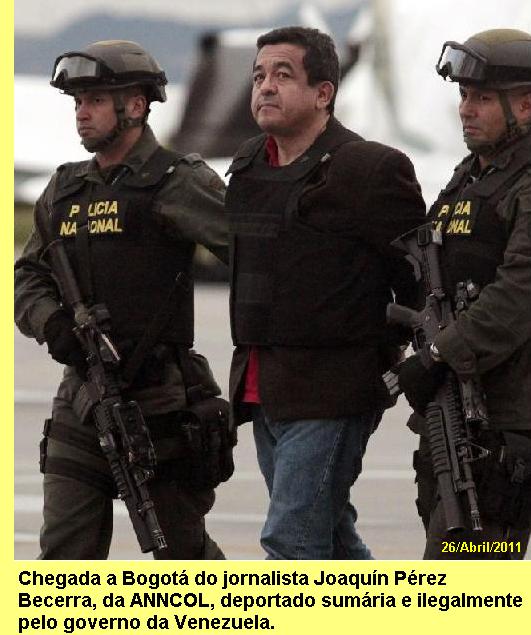 Joaqu�n P�rez Becerra ao chegar a Bogot�.