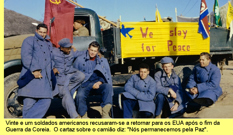 Soldados americanos que preferiram ficar na Coreia.