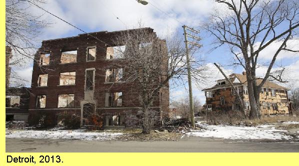A decad�ncia da falida cidade de Detroit.