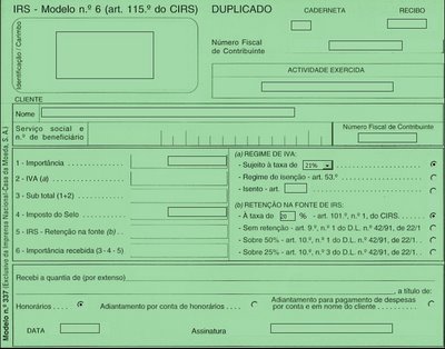 Recibo verde.