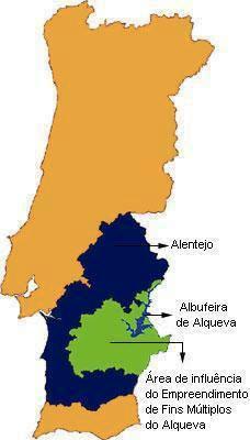 �rea de influ�ncia do Alqueva.