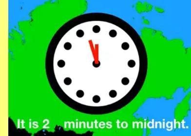 Faltam 2 minutos para a meia noite.
