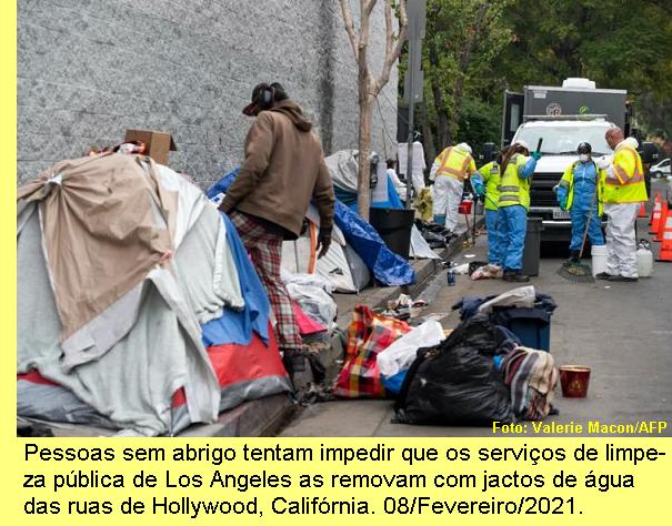 Sem abrigo em Hollywood.