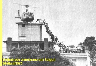 Americanos fogem de Saigon, 1975.