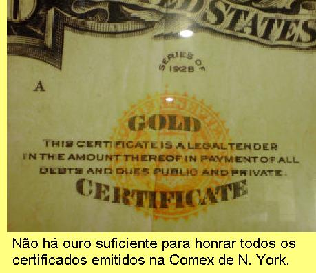 Certificados n�o s�o ouro.