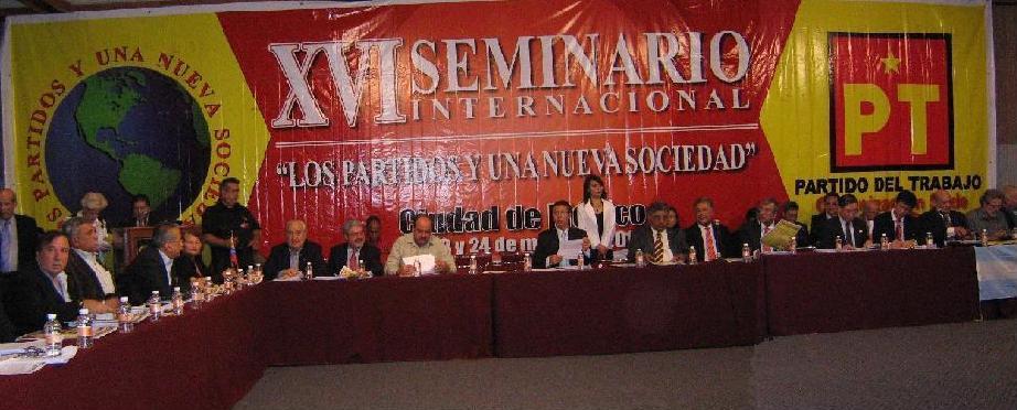 Sala de sess�es do XVI Semin�rio Internacional do PT do M�xico.