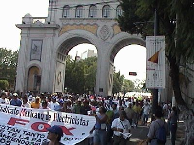 Manifesta��o de protesto em Guadalajara.