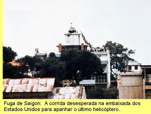 A fuga desesperada dos americanos e seus colaboradores.