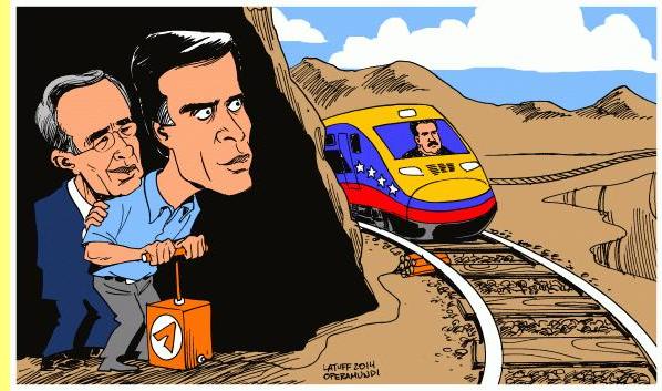 Os terroristas �lvaro Uribe & Leopoldo Lopez, cartoon de Latuff.