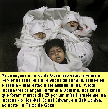 Crian�as mortas por m�ssil israelense.