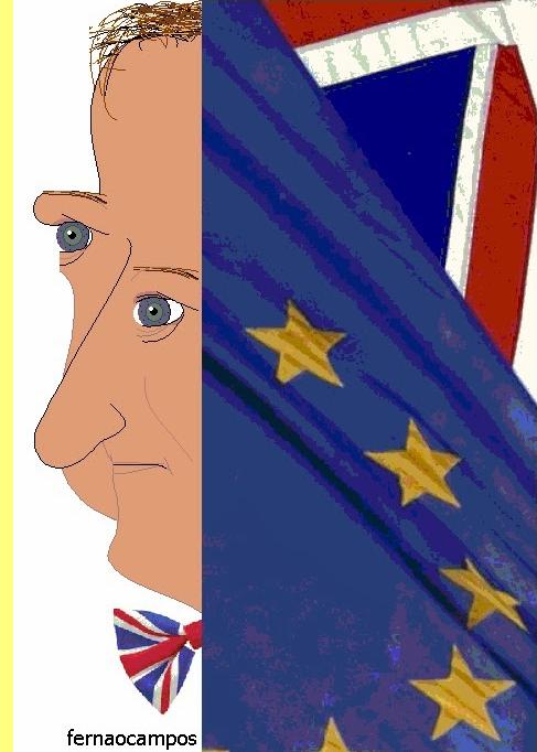 Cameron, cartoon de Fern�o Campos.