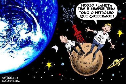 Os negacionistas do Pico Petrolfero. Cartoon de Ed Stein.