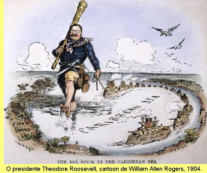 O presidente Theodore Roosevelt, cartoon de William Allen Rogers, 1904.