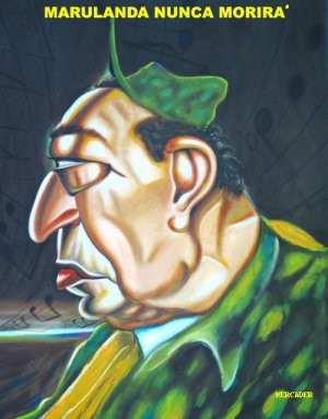Manuel Marulanda, cartoon de Jos� Mercader.