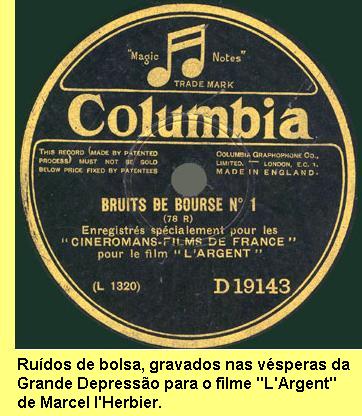 Ru�dos de bolsa, gravados em 1928..