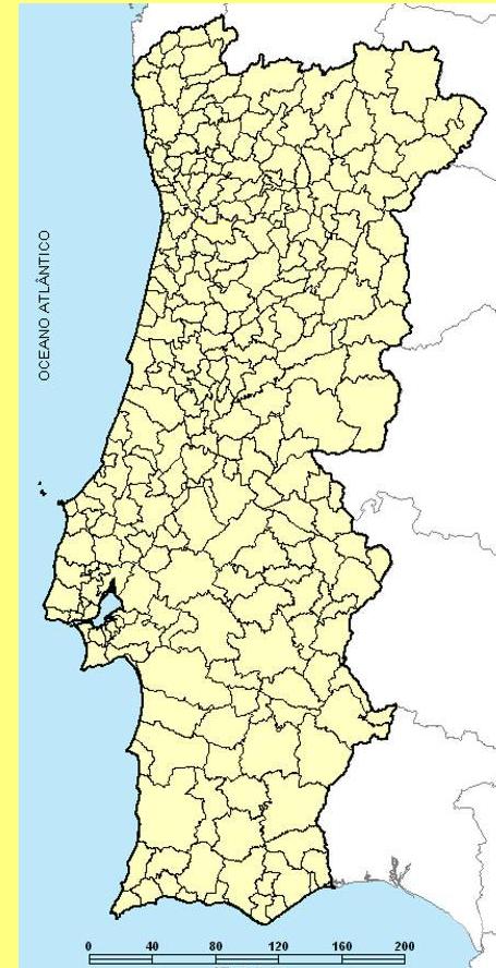 Munic�pios portugueses do Continente.