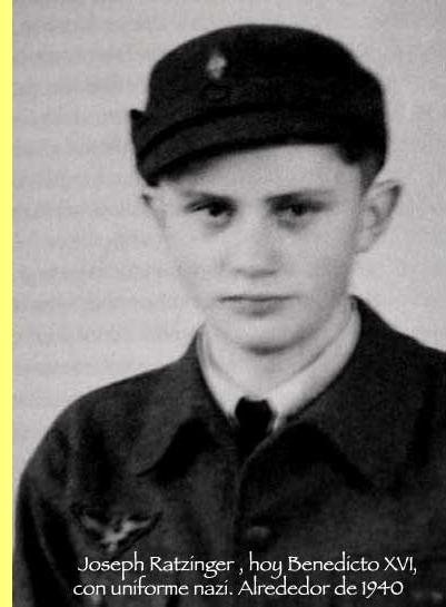 O jovem Ratzinger quando envergava o uniforme nazi.