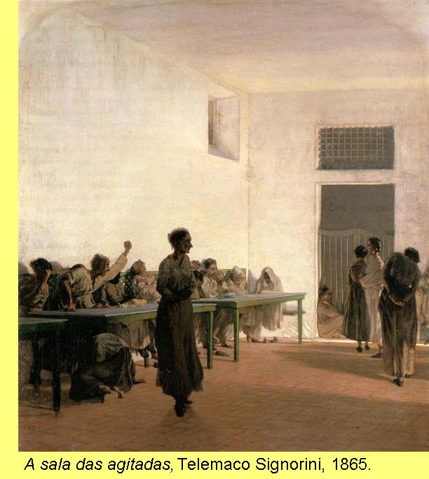 'A sala das agitadas', Telemaco Signorini, 1865, �leo sobre tela.