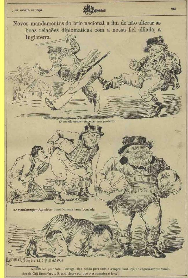 O ultimatum ingl�s de 1890 visto por Rafael Bordalo Pinheiro.