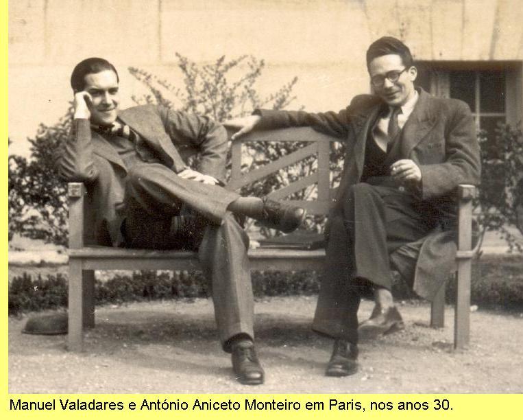 O f�sico Manuel Valadares com Aniceto Monteiro, nos anos 30.