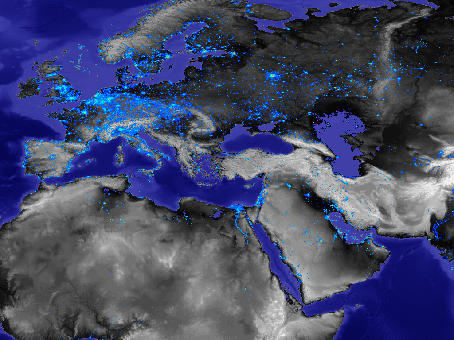 A Europa iluminada - foto de sat�lite