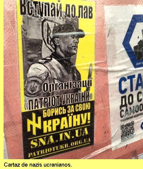 Cartaz nazi na Ucrania.