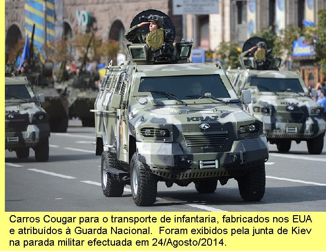 Parada militar realizada pela junta de Kiev.