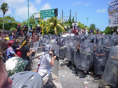 Enfrentamento em Canc�n.