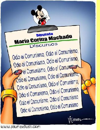 Cartoon de Vicman: O discurso da sra. Corina.