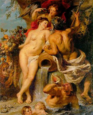 'A uni�o da terra e da �gua', Rubens, obra de 1618, Museu do Hermitage. Clique para ampliar.