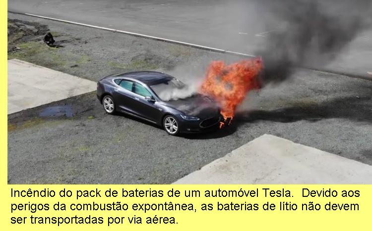 Inc�ndio num Tesla.