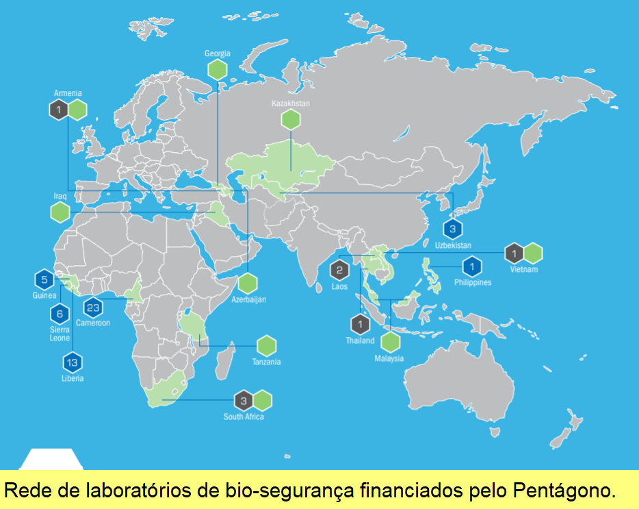 Rede mundial de laboratórios biológicos do Pentágono.