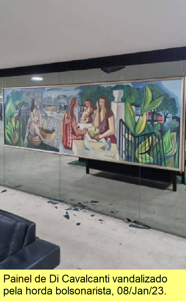 Quando de Di Cavalcanti vandalizado em 08/Jan/23.