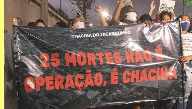 Manifesta��o ap�s o massacre.