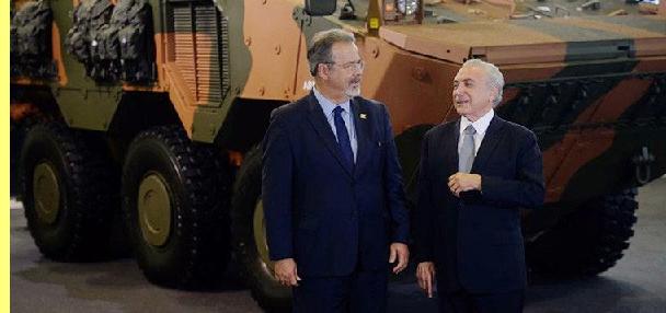 O ministro da Defesa Raul Jungmann e Temer.