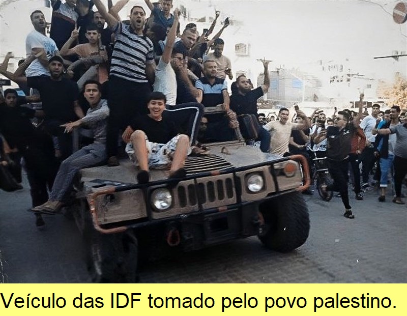 Veículo militar capturado pelos palestino.