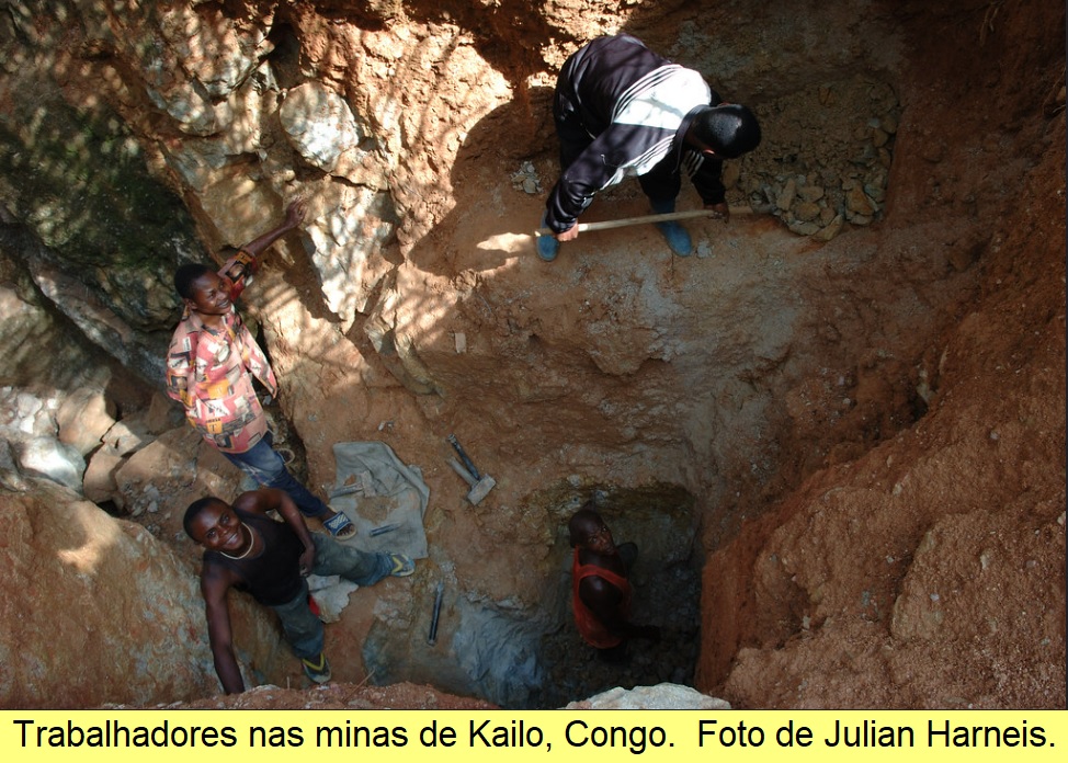 Trabalhadores nas minas de Kailo, Congo.