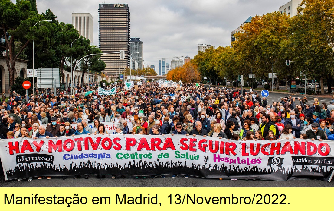 Manifestação em Madrid.