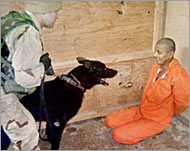 Prisioneiro em Abu Ghrabi.