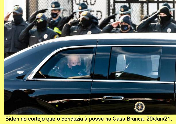 Biden a ser conduzido � Casa Branca.