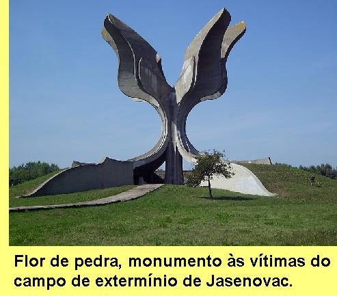 Monumento �s v�timas do campo de exterm�nio de Jasenovac.